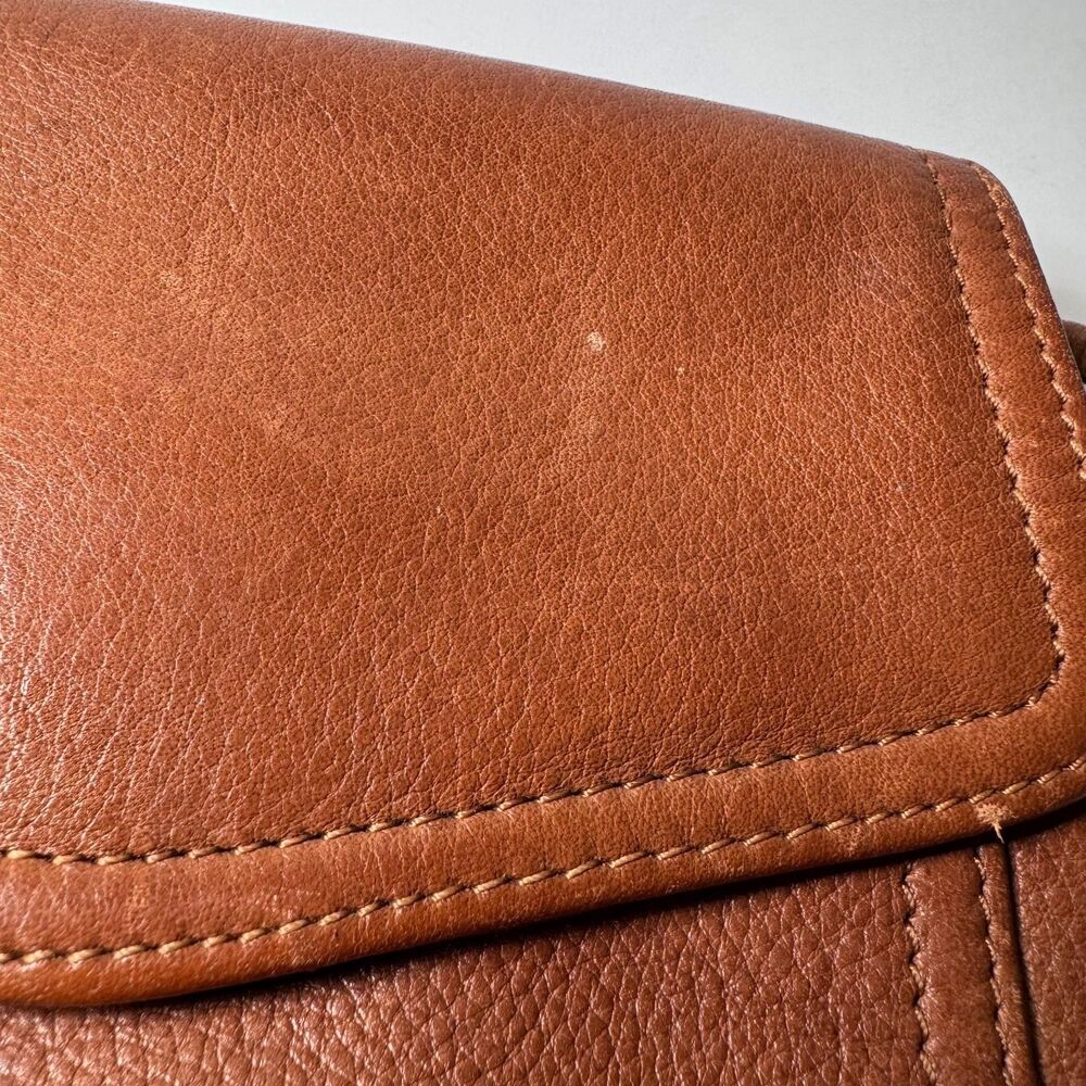 Vtg Fossil American Classic 75082 Brown Leather Crossbody Flap Bag Purse EUC - Picture 5 of 13